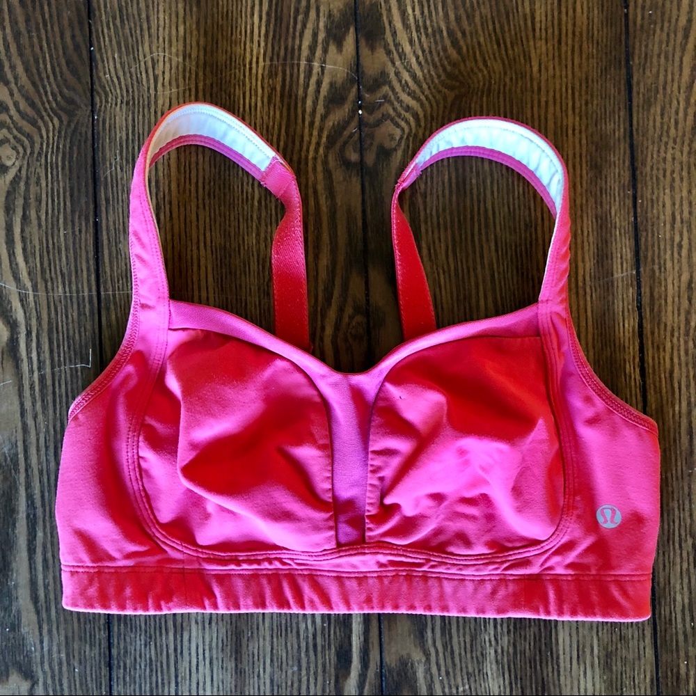 Lululemon Hot Pink Adjustable Strappy Sports Bra